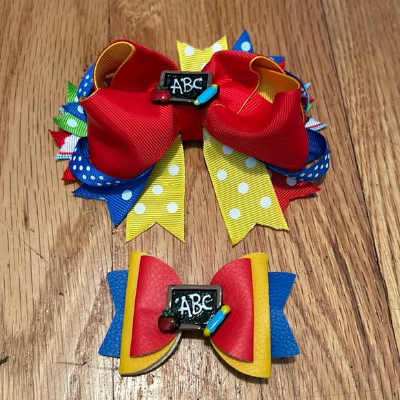 Back To School Bow Hair Clips Perfect Hair Accessories for Toddlers and Girls - Picture 1 of 9